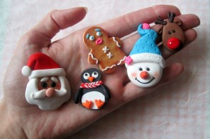 Елочные игрушки из воздушного пластилина