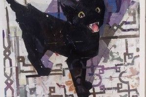 Черный котик арт