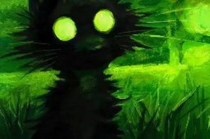 Черный котенок арт