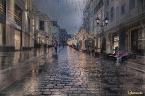 Фон дождя на улице