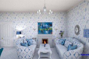 Обои в голубых тонах