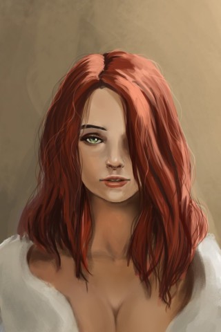 Рыжая девушка арт