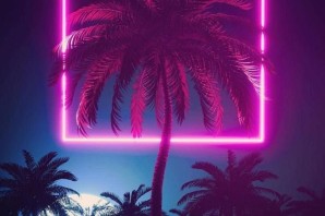 Зеленый неоновый фон