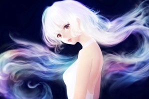 Девушка с белыми волосами арт