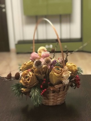 Осенний букет из природного материала