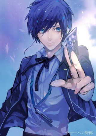 Аниме пацан с синими волосами