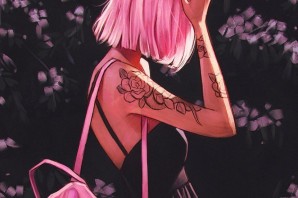 Аниме девушка с розовыми волосами