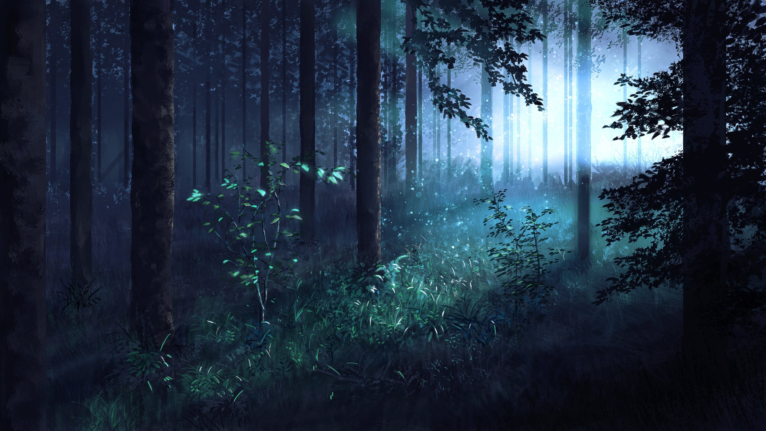 Аниме лес ночью - фото и картинки: 30 штук