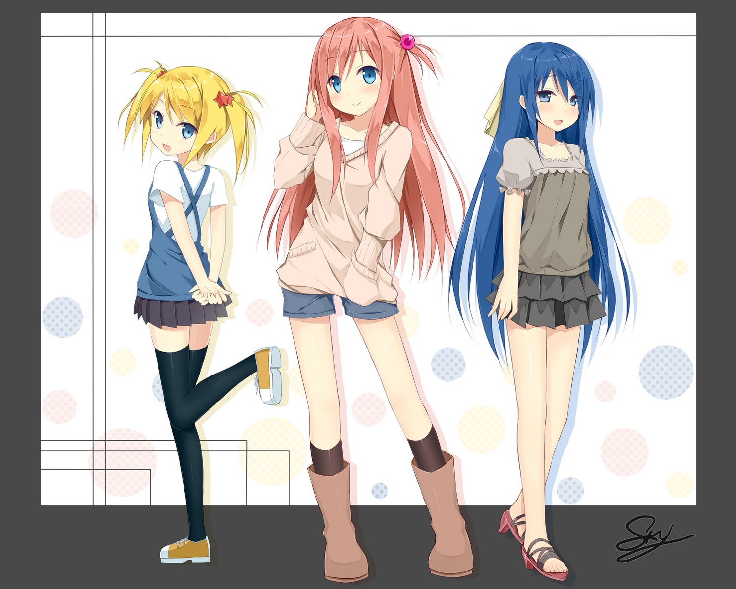 Четыре аниме персонажа