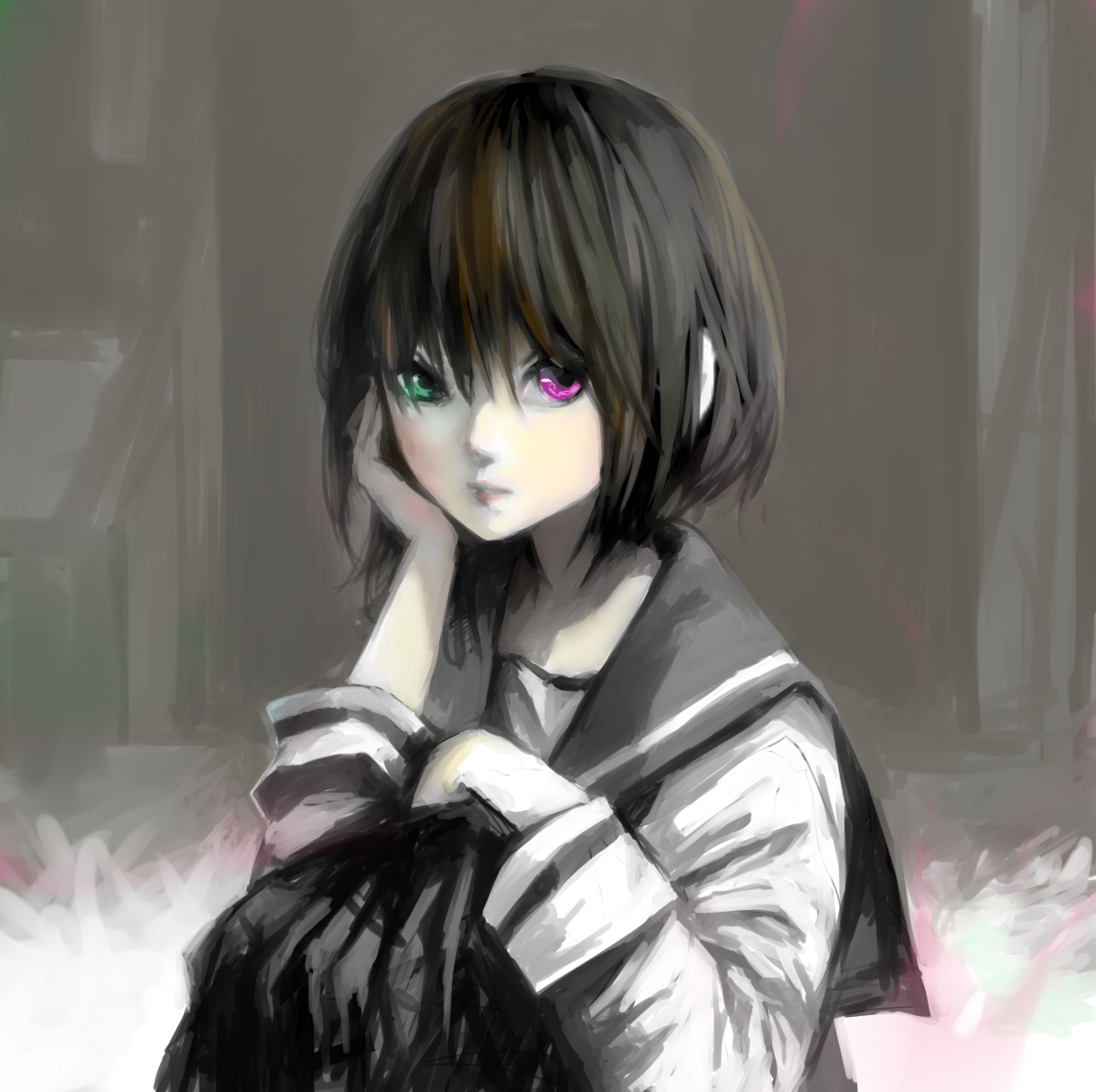 Девочка с короткими черными волосами. Arishima Alice.