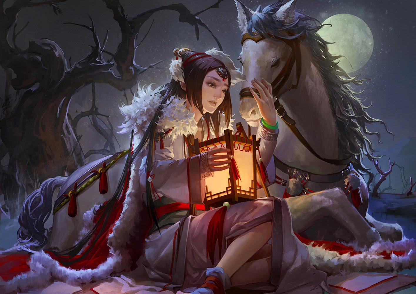 Монгольская девушка фэнтези арт