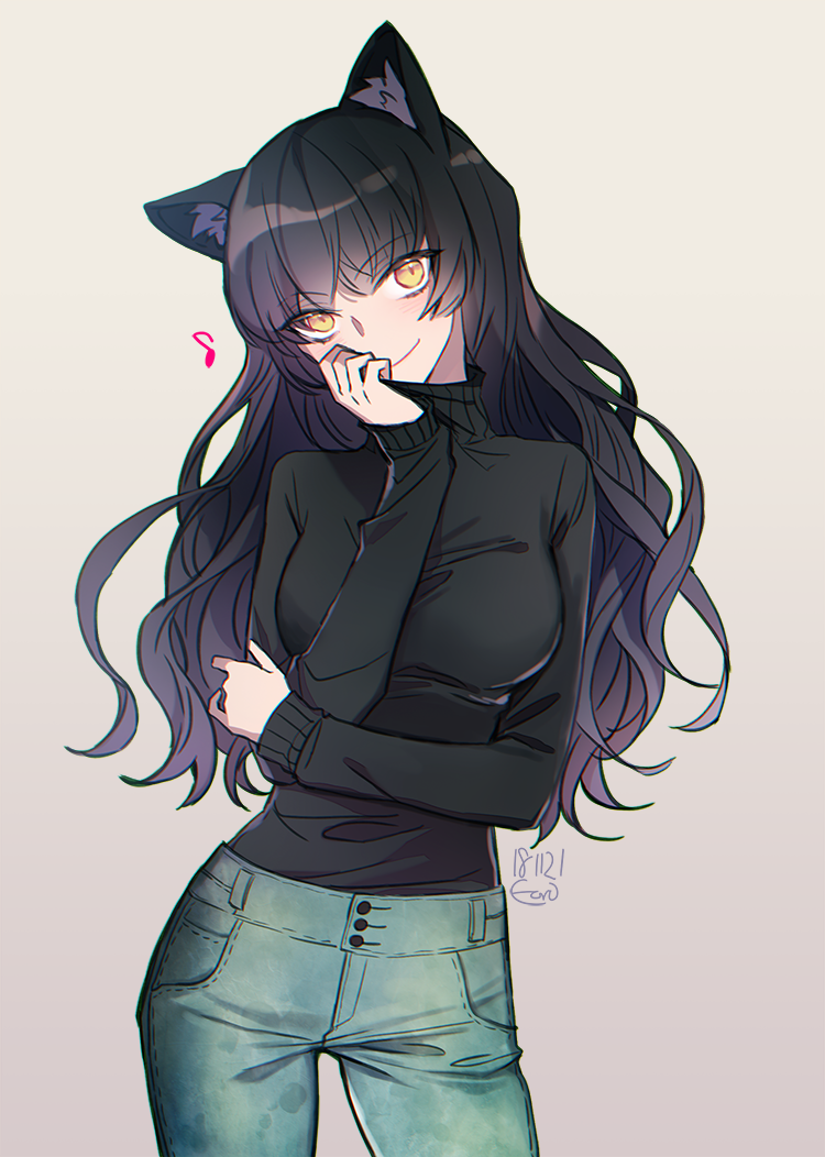 Черный кошка девочки. Блейк белладонна неко. RWBY Blake неко. Блейк белладонна кошечка. Ушки Блейк белладонны.