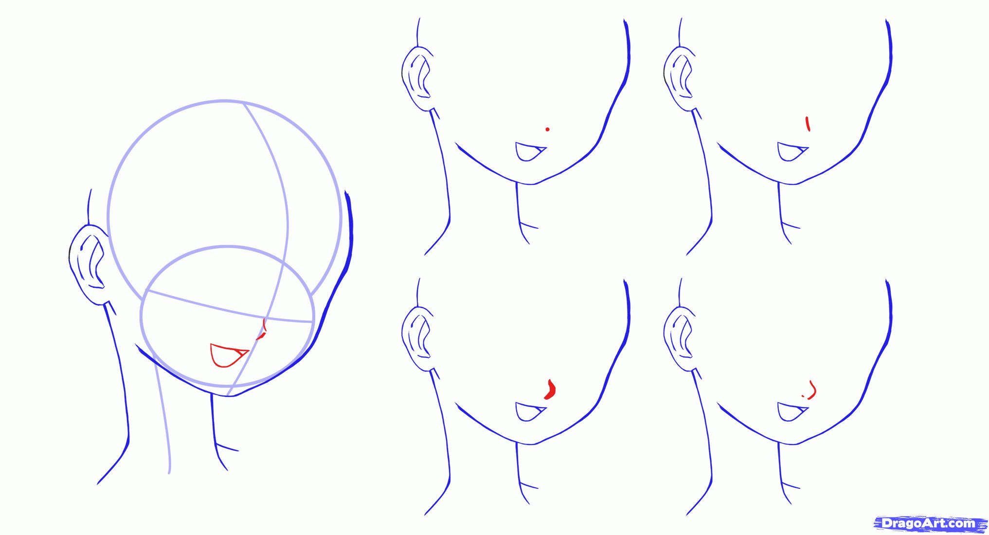 Как рисовать аниме лицо девушки поэтапно