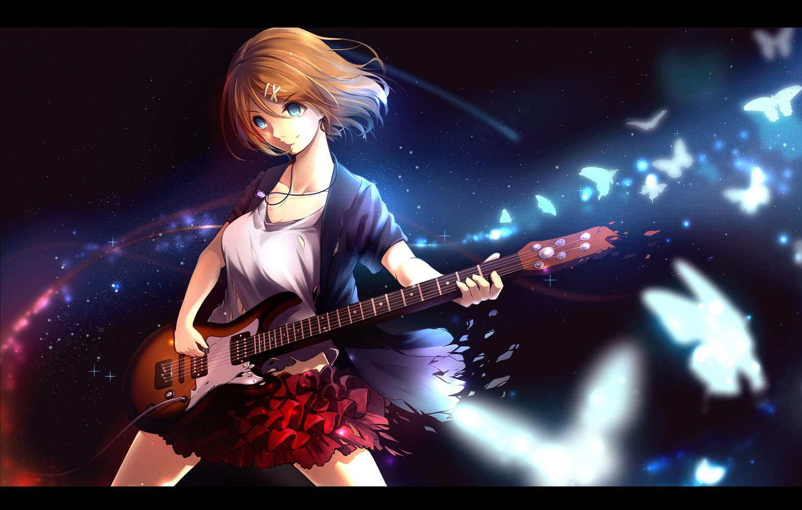 Rin Kagamine с гитарой