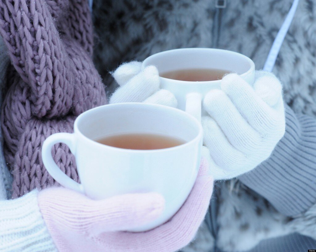 Утро зима чай