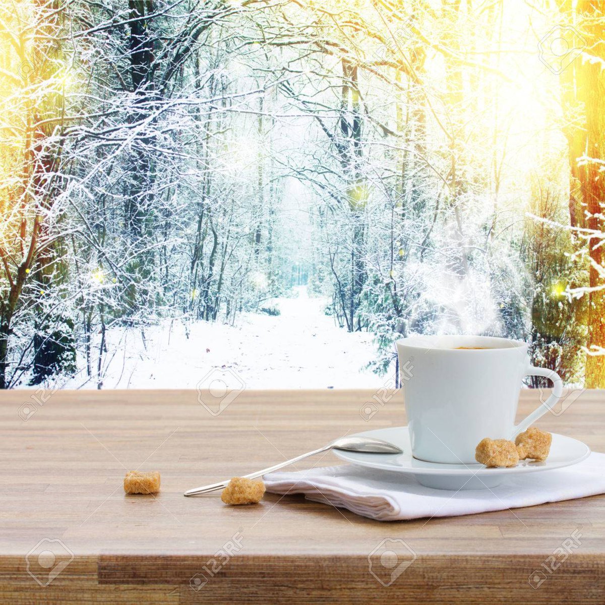 Утро кофе солнце зима