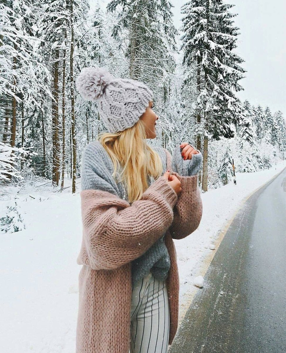 девушка со спины зимой