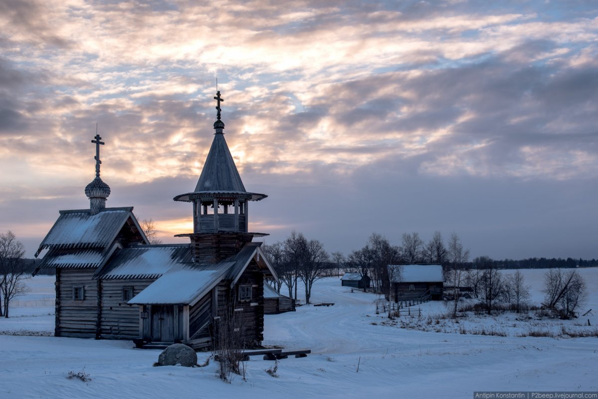 Кижи храм зима