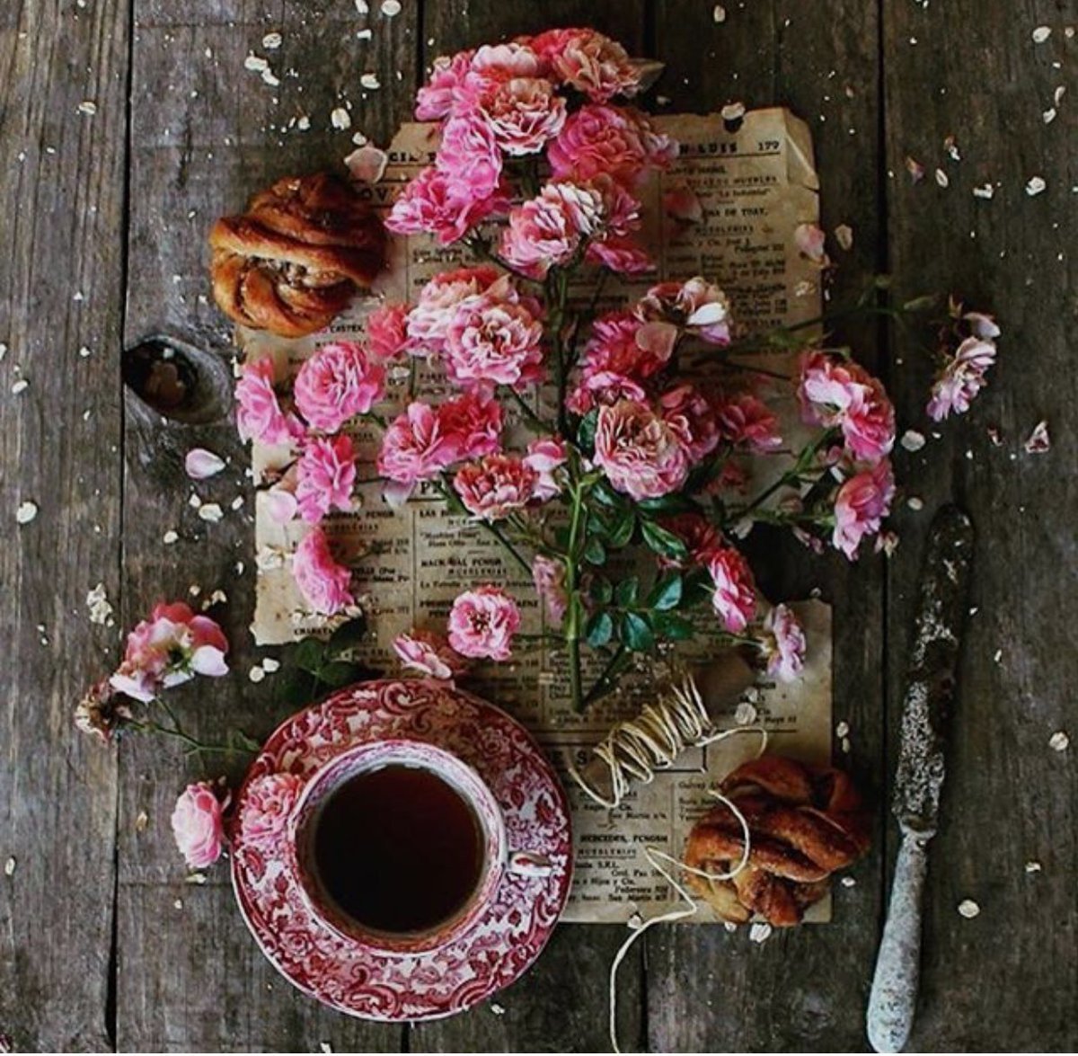 Чашка кофе с сухоцветами