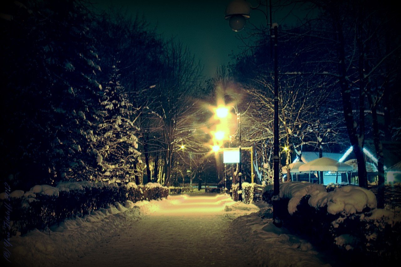 Зимняя улица фон