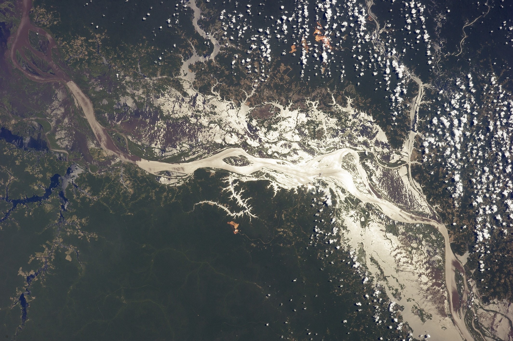 Река Амазонка фото из космоса