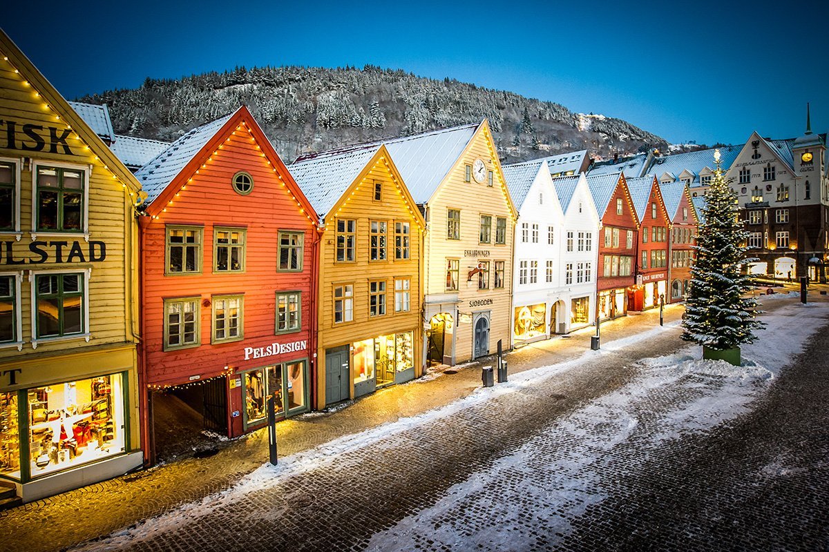 Берген Норвегия Рождество