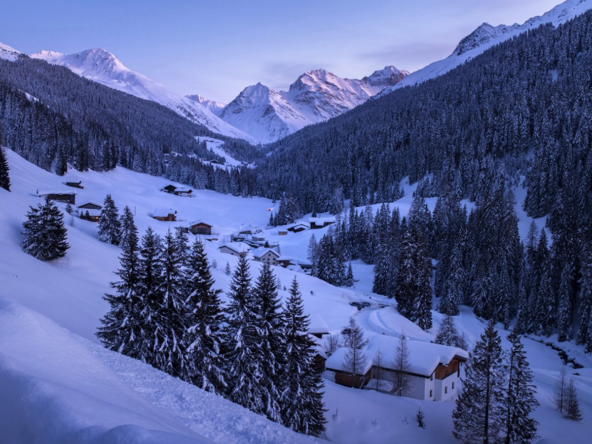 Швейцария зимой природа