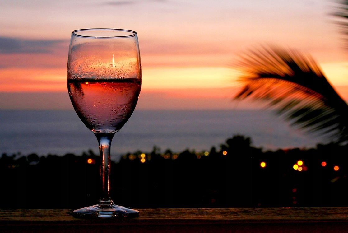 закат море вино