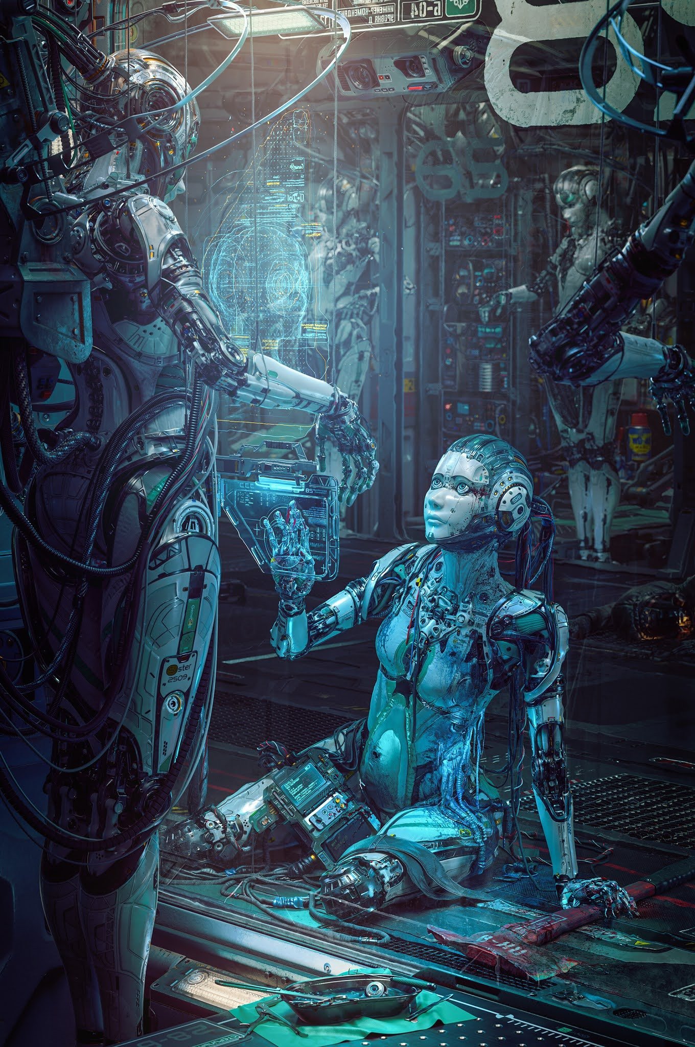 Cyberpunk robot art фото 14