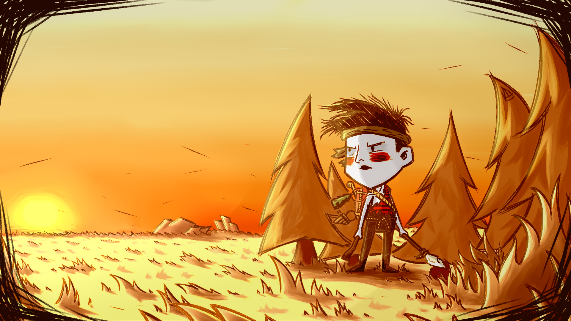 Донт старв арт. Don't Starve фон. Донт старв 1920 на 1080. Обои на рабочий стол don't Starve.