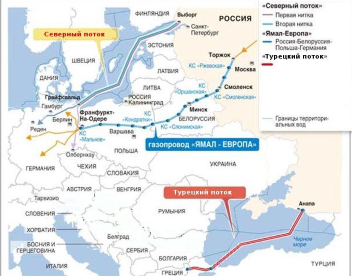 Газпром Северный поток 1 карта