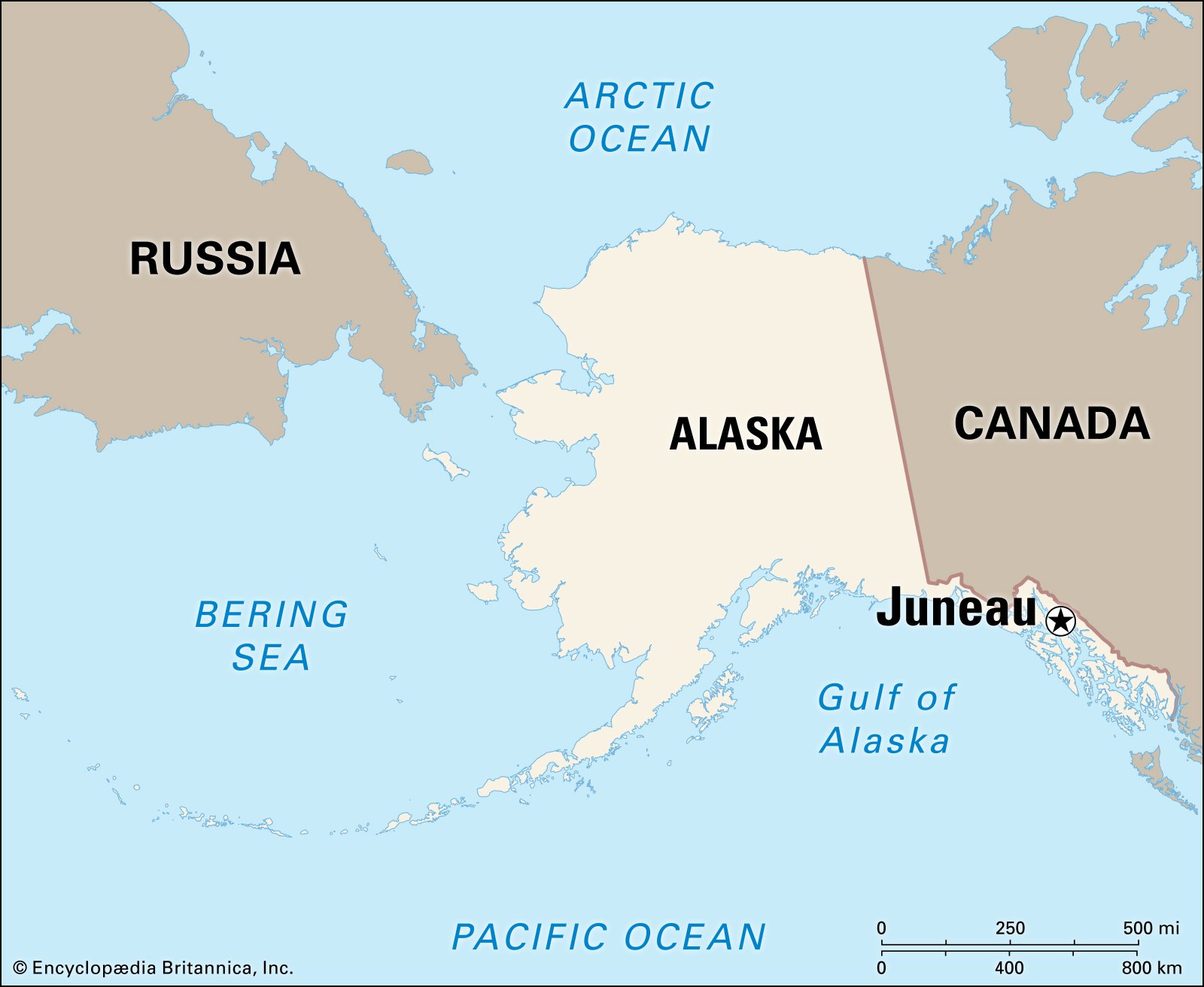 Расположение Аляски на карте мира