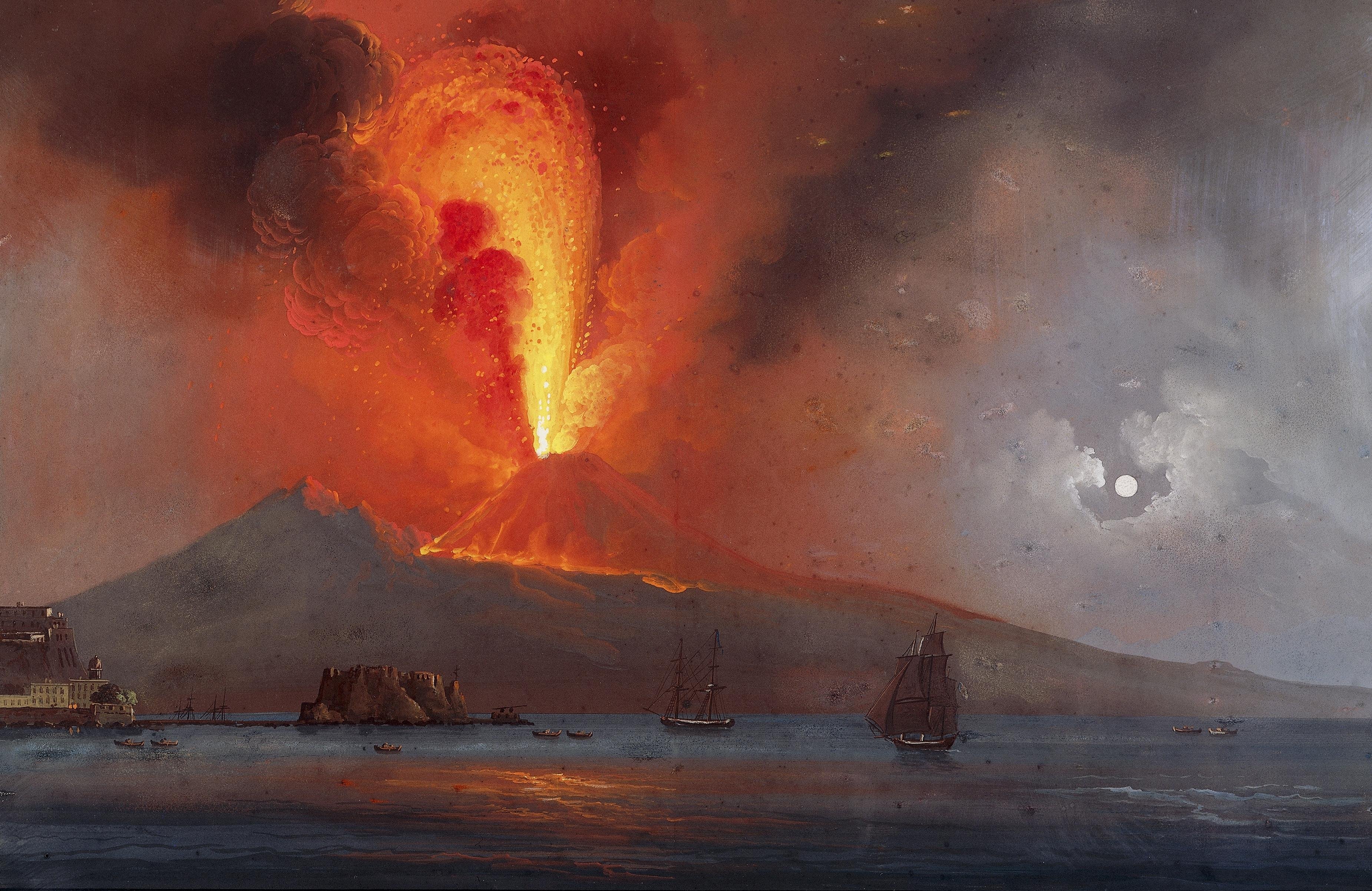 Везувий вулкан Помпеи картина