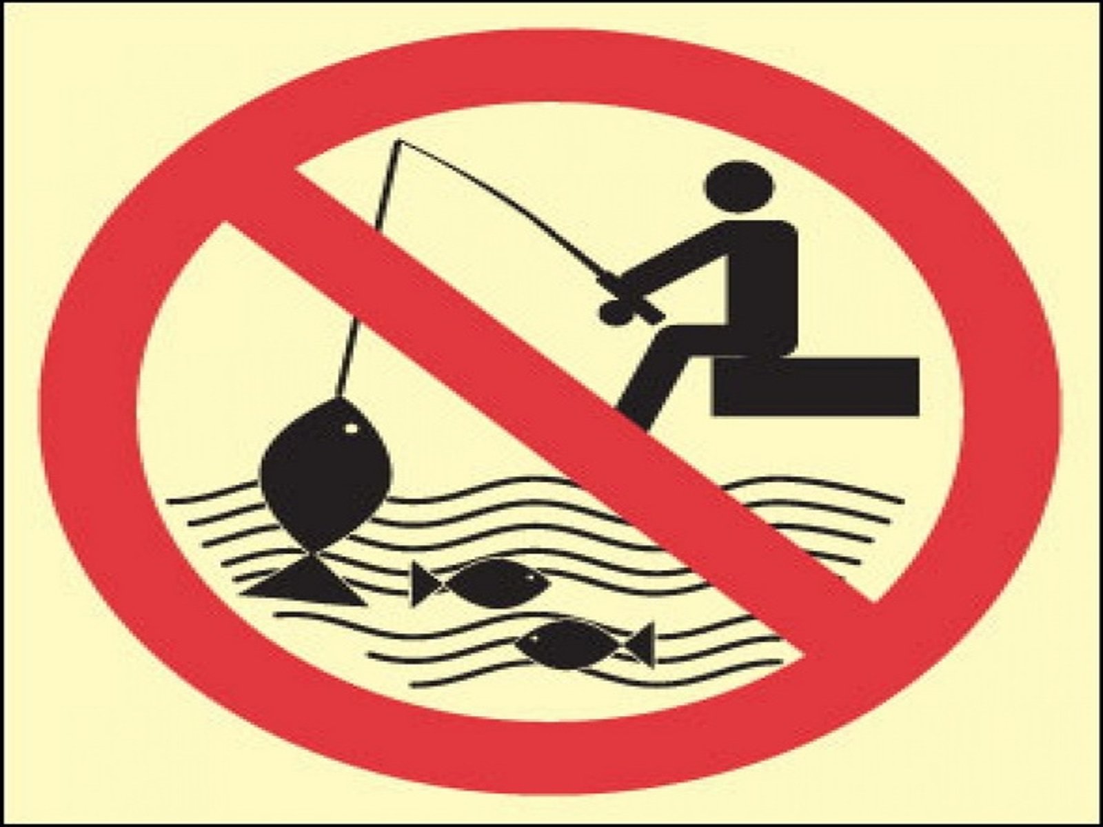 Ловля рыбы запрещена табличка