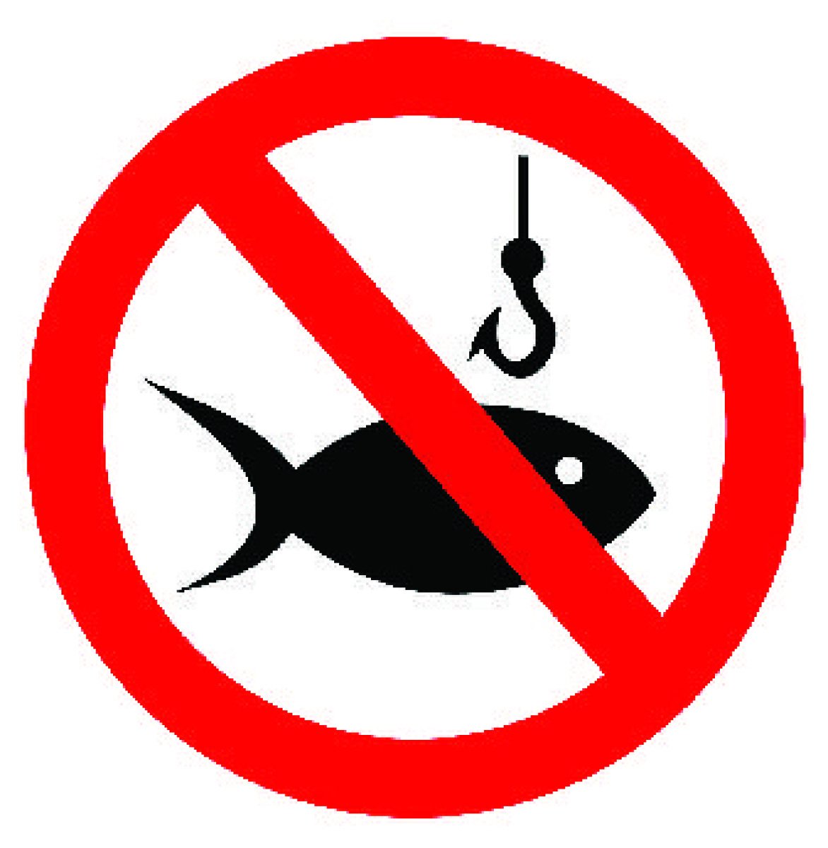 Лов рыбы запрещен табличка