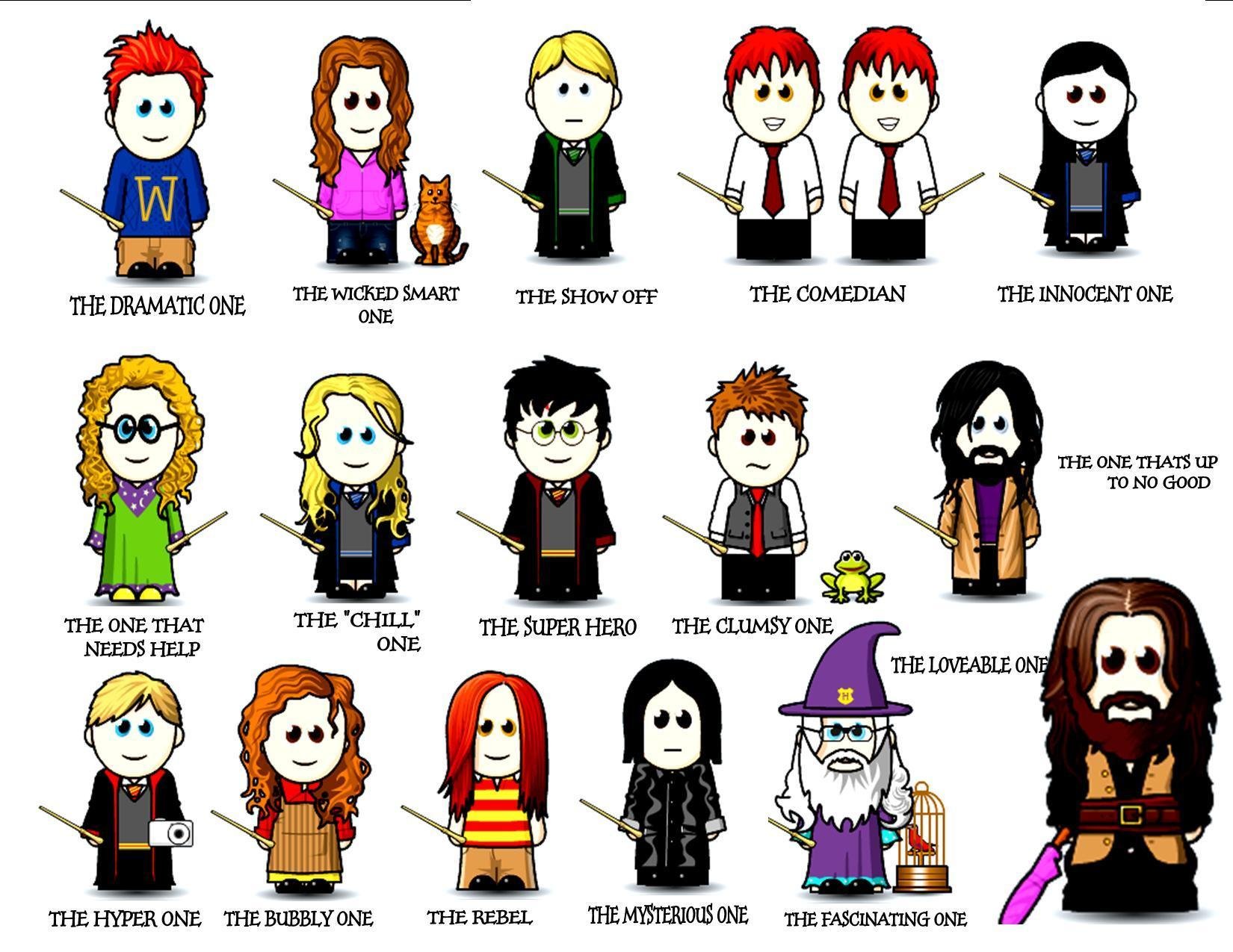Подписи персонажей Гарри Поттера