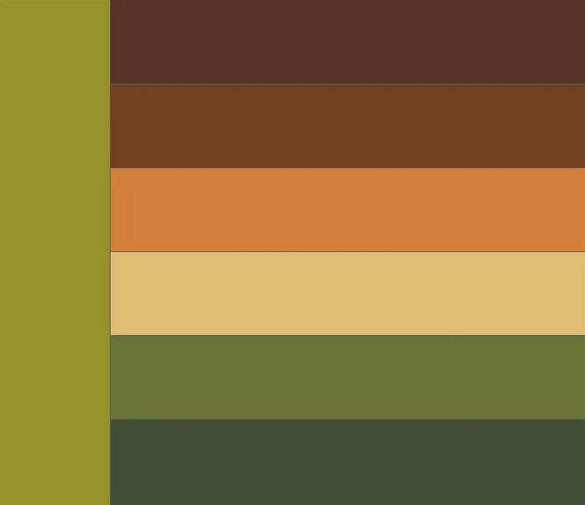 Сочетание цветов коричневый и зеленый