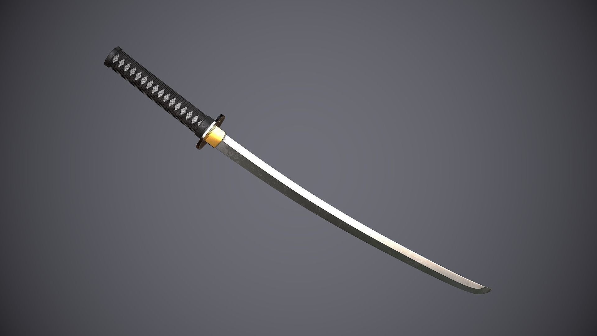 Katana win. Катана Ичиго. Катана бастард. Катана Low Poly. Катана 3d model.