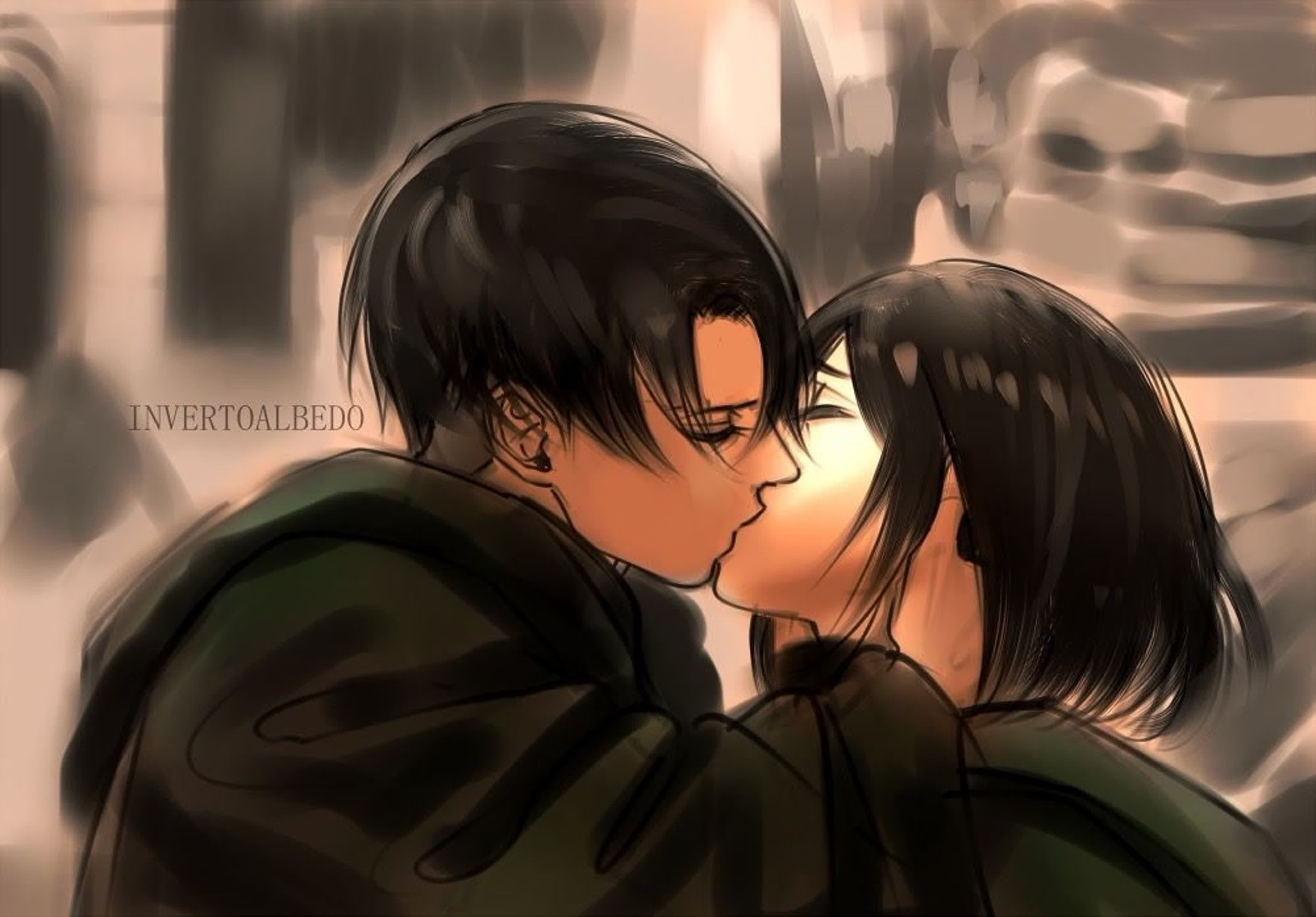 Levi and mikasa - invertoalbedo - attack on titan