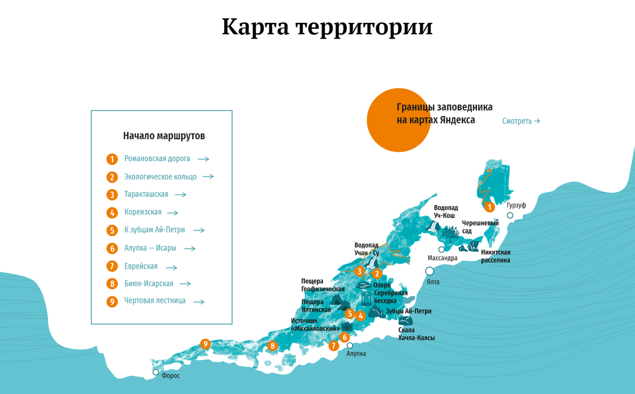 Карта заповедников крыма