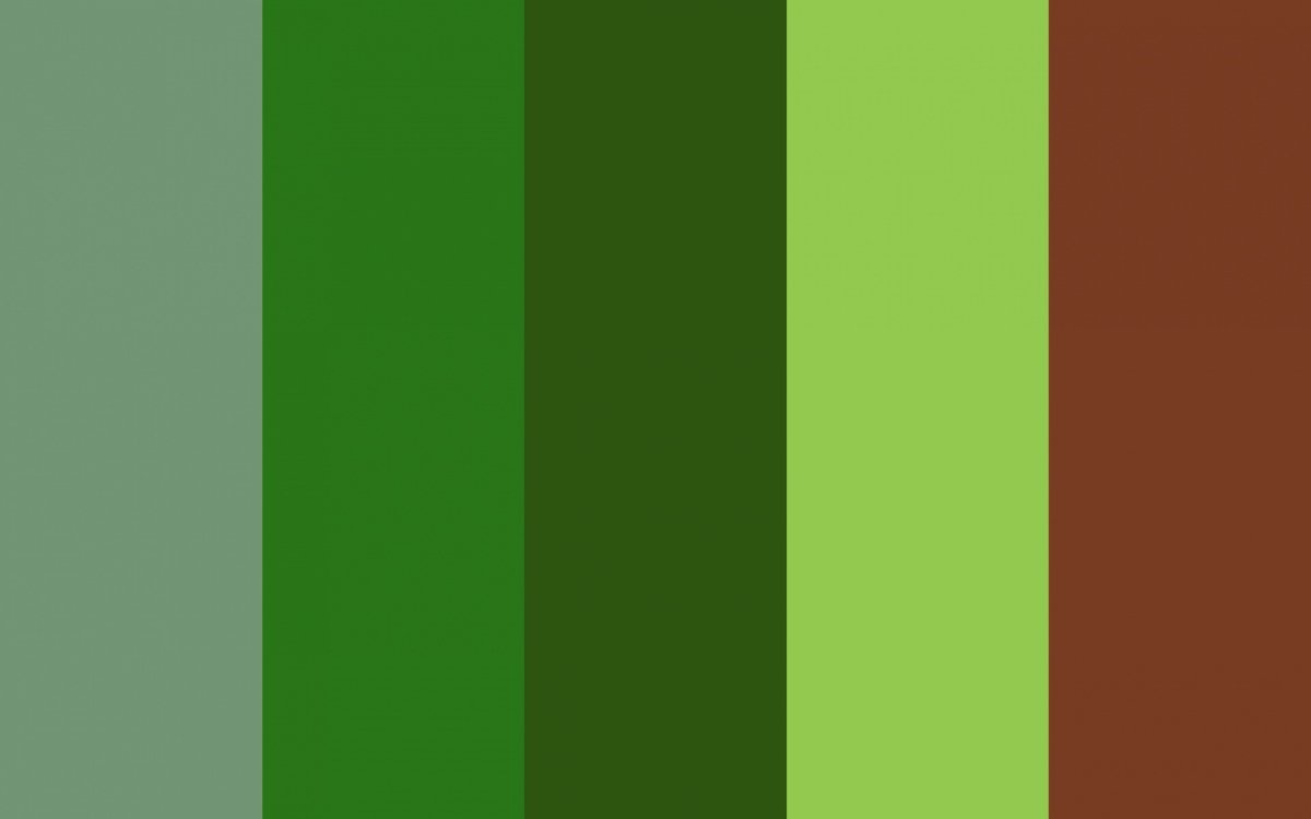 Сочетание коричневого и зеленого