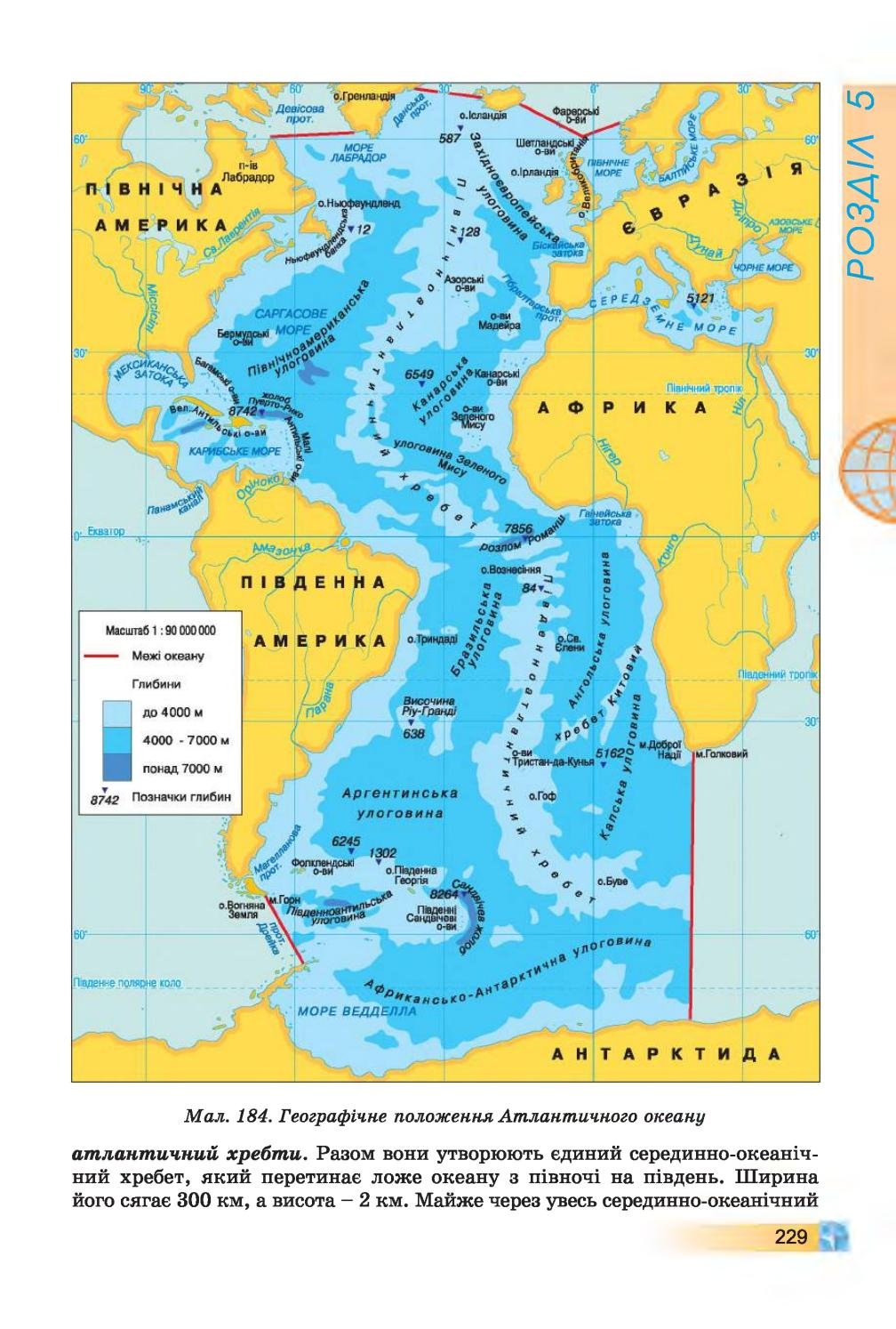 Карта Атлантического океана с морями заливами и проливами