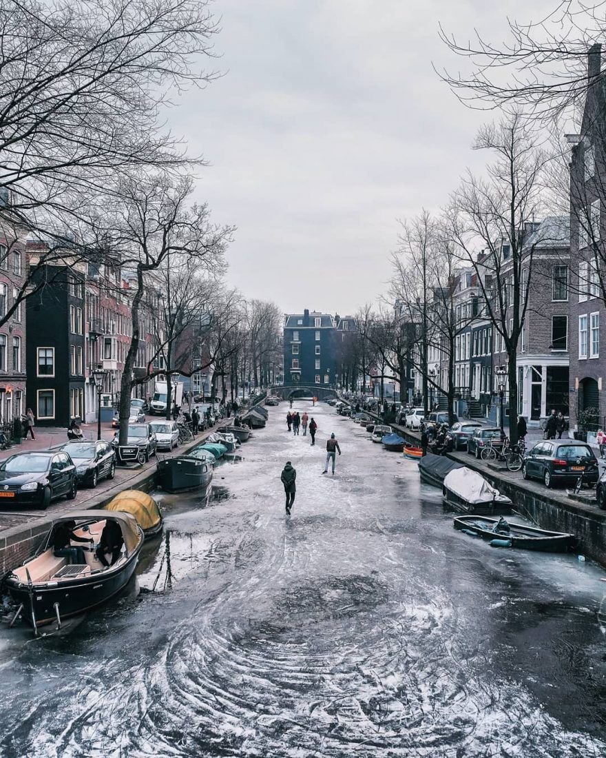 Амстердам, Нидерланды зима
