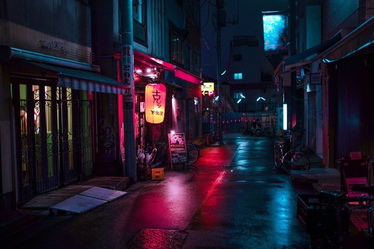 Токио ночью переулки