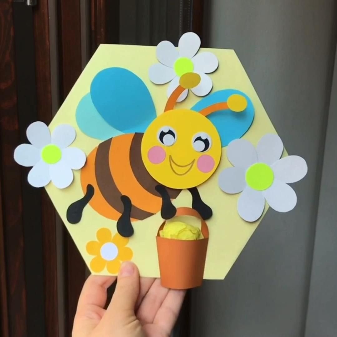 Летняя аппликация Пчелка