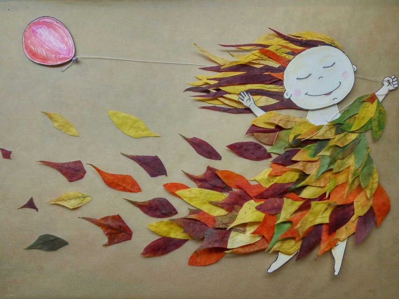 Поделка из осенних листьев в детский сад