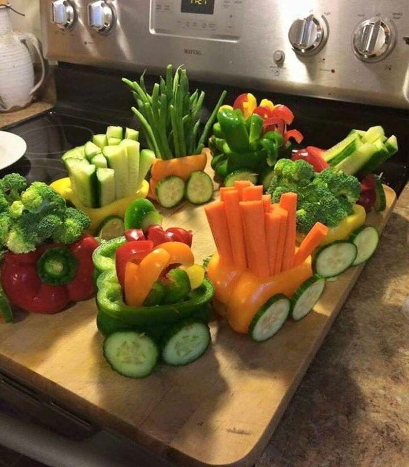 Украшение стола овощами