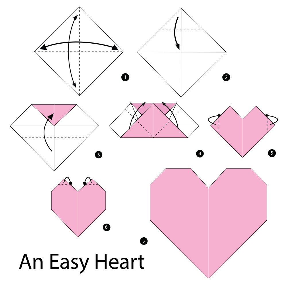 Лёгкое оригами сердечко