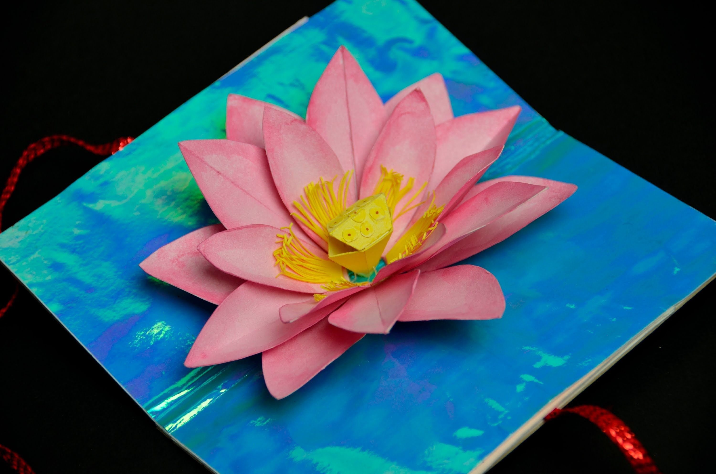 Объемная открытка с цветами внутри. Оригами кувшинка (Лотос). Оригами Лилия кувшинка. Кувшинка из бумаги для детей. Лотосы объемные.