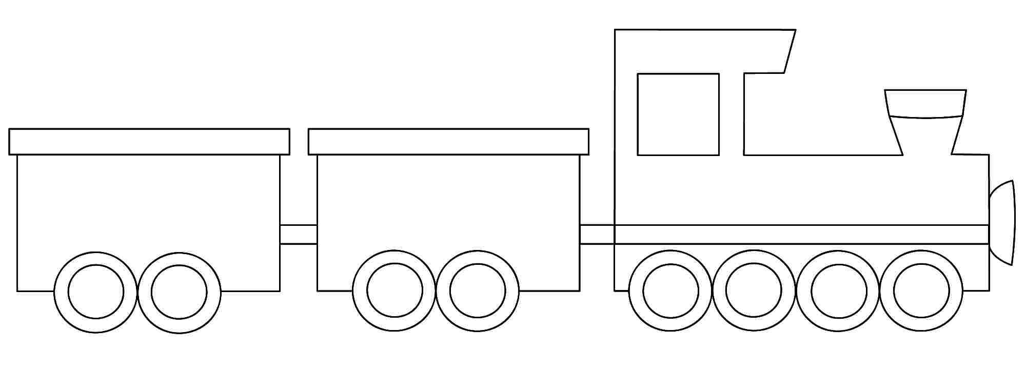 Раскраска для детей поезд с вагончиками